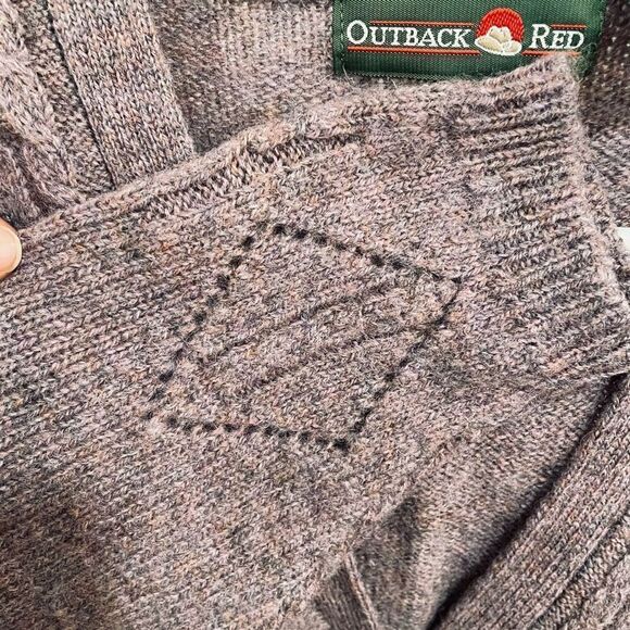 Outback Red Cardigan Womens L Marled Dark Lavender Grandpa VNeck Button Closure - Picture 13 of 14